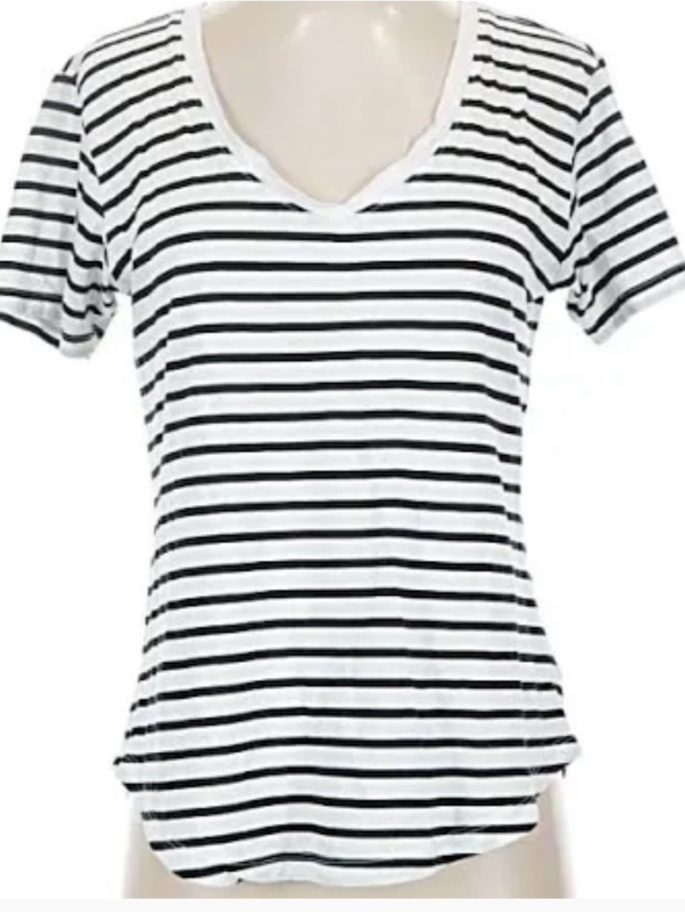 Z Supply Women’s Black & White Striped V-Neck Tee
